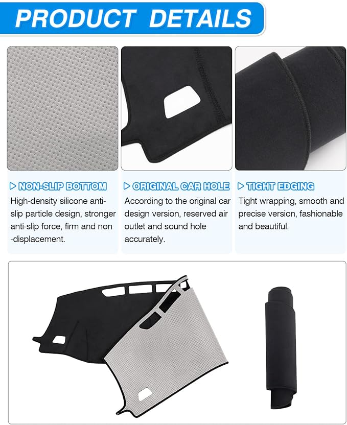 CARTIST Dashboard Cover Compatible with Honda Passport 2019-2023 2024 2025 Accessories Dash Cover Mat Pad Anti-Slip Black Sude Material（Without HUD）