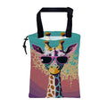 KXWQTRDD Car Garbage Bag Giraffe Wearing Sunglasses Hanging Canvas Car Trash Bag Waterproof Drawstring Car Back Seat Organizer for Car Back Front Seat Console with Adjustable Buckle