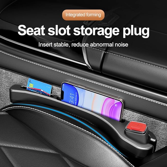 [2026 Upgrade] 2PCS Car Seat Gap Filler with Phone Holder,Multi-Function Car Side Seat Gap Filler for Prevent Items Falling,Universal Car Seat Organizer Car Accessories Interior (Black)