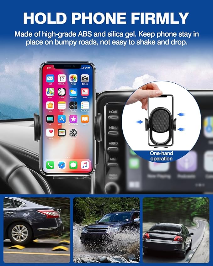 Autorder Custom Fit for Car Phone Holder 2019-2022 Toyota C-HR CHR Accessories Phone Mount with Dash Organizer 8" Screen Cell Phone Automobile Cradles Hands-Free 360 Degree Rotation