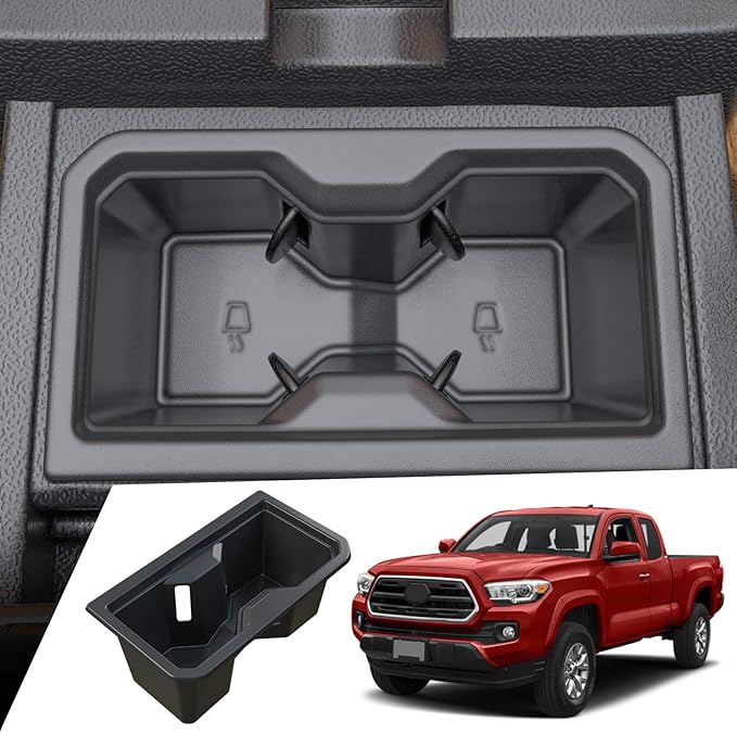 Maxzina Cup Holder Compatible with 2024 2025 Toyota Tacoma (Not Manual Transmission) Center Console Cup Holder Silicone Insert Black Bottle Holder Interior Decoration for 2024 Tacoma Accessories