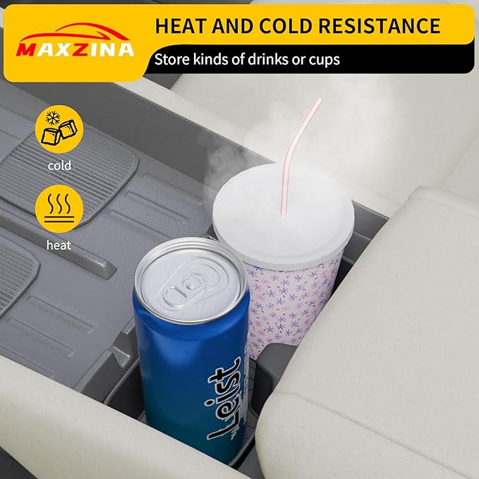 Maxzina Cup Holder Compatible with 2024-2025 Hyundai Santa Fe Silicone Insert Center Console Cup Holder Silicone Black Bottle Holder Interior Decoration for 2024 Santa Fe Accessories