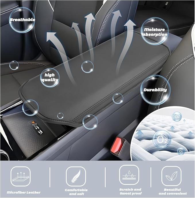 SHAOHAO Center Console Cover for 2024 2025 Chevy Blazer EV Accessories Armrest Cover 2024 2025 Blazer EV (LT, RS, SS) Car Console Arm Rest Soft Pad Protection Blazer EV Console Pad Scratch Ressitant