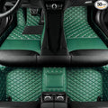 Custom Personalized Floor Mats for Cars，Luxury Full Coverage All Car Floor Mats，Anti-Slip Leather Car Mat Set ，Custom Floor Mats for 99% of Cars, Trucks & SUVs. (Green)