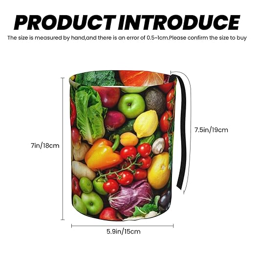 Funny Vegetable Car Trash Can Garbage Cans Foldable,Cute Hanging Car Organizer and Storage Bag Leak Proof, Auto Back Seat Trash Bin Universal for Truck, SUV, Outdoor Travel