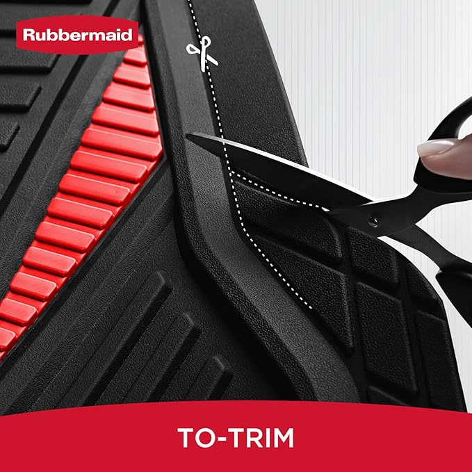 Rubbermaid Car Mat Full Set, Universal Trim-to-Fit Heavy-Duty Car Floor Mats – 4-Piece Set for All Weather Protection – Durable Rubber Mat for Cars, Trucks, SUVs & Vans-Red