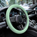 WOCOCN Car Steering Wheel Cover, Thin Anti-Skid Silicone Steering Wheel Cover for Men & Women, Universal Automotive Interior Accessories for Most Cars (Light Green)
