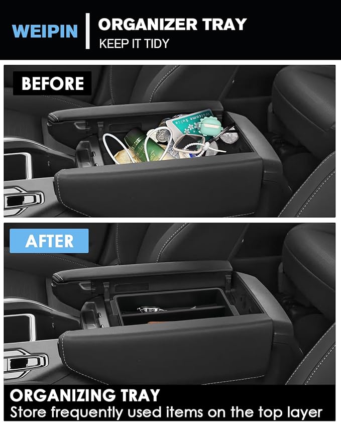 WEIPIN for 3PCS Double Layer Center Console Armrest Organizer&Screen Organizer Tray ABS Materials Compatible with 2024-2026 L EXUS TX350/TX350h/TX450h+/TX500h