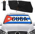 DOPINDU Cuba Flag Cuban Car Windshield Sun Shade Umbrella Bendable Handle Foldable Funny Cuban Flag Sunshade for Car Windshield Block UV Rays Keep Vehicle Cool for Sedans SUV Trucks Cars 57"x30"