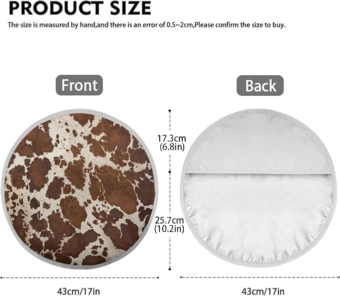 Retro Brown Cow Pattern Dustproof Steering Wheel Sun Shade Steering Wheel UV Reflector Shade Cover Vehicle Accessories for Women Men Universal Fit SUV Truck Car Van