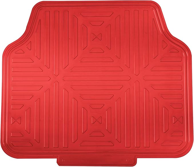 FH Group Automotive Floor Mats - Heavy-Duty Red Metallic Rubber Floor Mats for Cars, Universal Fit Full Set, Climaproof Floor Mats, Trimmable Floor Mats for Most Sedan, SUV, Truck Floor Mats