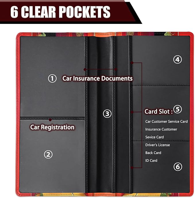 Yuxcfhjfe Car Document Holder with Magnetic Shut, Car Registration and Insurance Card Holder, Vehicle Glove Box Organizer Documents, Driver License, Auto Paperwork Organizer Wallet, Cute Cat Pattern