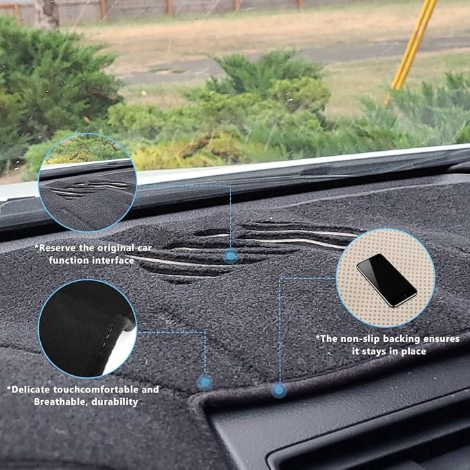 auovo Dashboard Cover Mat Compatible with Toyota Camry 2012-2017 Accessories Sunshade Protector Anti-Slip Dash Carpet Cover