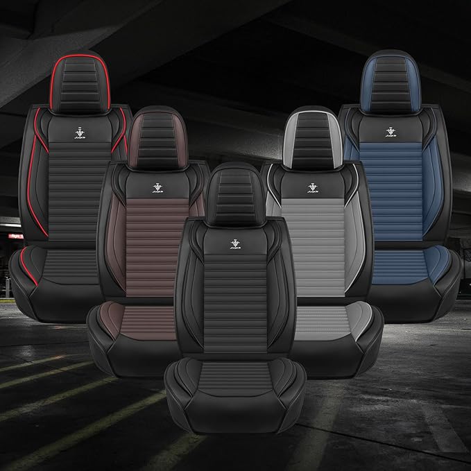 ARTIBY Seat Covers Custom Fit for Mitsubishi Outlander 2004-2025, Standard Waterproof Car Seat Cover, Breathable and Comfortable Leather Cushion Cover, Auto Interior Accessories (Black)