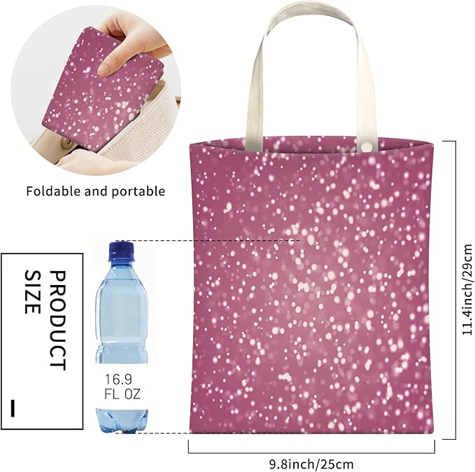 AXZOPDE Cute Car Trash Can, Hanging Canvas Car Back Seat Organizer and Storage Bag, Funny Car Trash Bag for Travelling, Outdoor Cute Pink Glitter Print