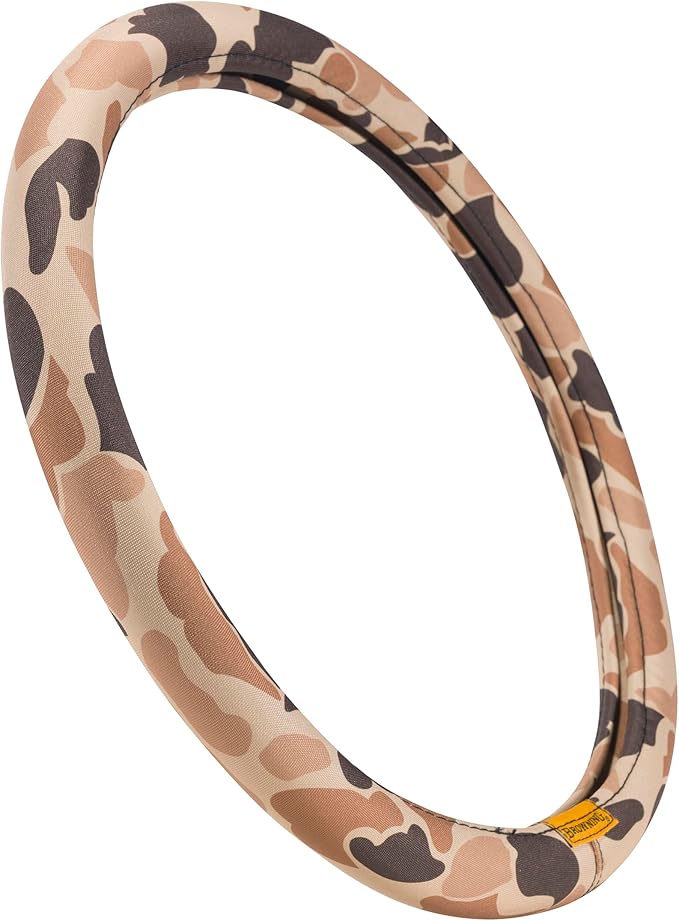 Browning Universal Fit Steering Wheel Cover for Car, Truck, and SUV, Durable Steering Wheel Protection, Arms Co. (Tan Duck Camo SIOC)