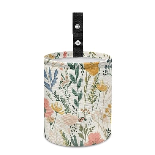 Car Trash Can with Hanging for Back Seat, Car Accessories for Women Men Automotive Garbage Cans Vehicle Trash Can for Truck SUVBoho Floral