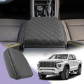 LUWU 2025 2026 Canyon Center Console Cover Compatible with 2023 2024 2025 2026 GMC Canyon & Chevrolet Colorado Accessories Armrest Cover Center Console Pad Armrest Console Cover (Thick Black)