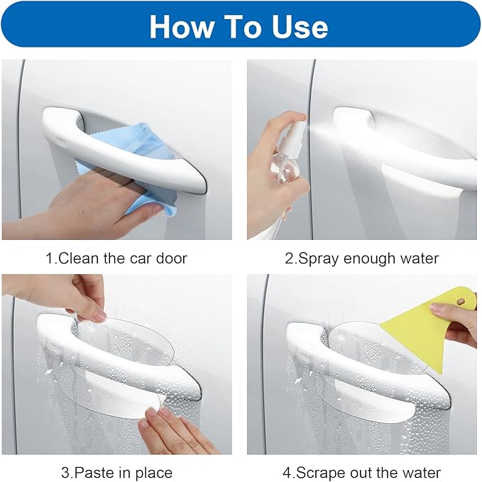 10PCS Car Door Handle Protector, TPU Car Door Sticker Universal Anti-Scratch Guard Stickers Clear Cars Doors Handle Scratches for Most Models