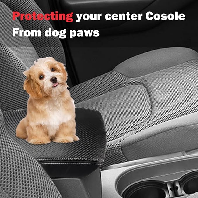 INTGET Center Console Armrest Cover for 2005-2021 Nissan Frontier Accessories 2005-2015 Nissan Xterra Accessories Carbon Fiber Middle Arm Rest Protector Console Lid Cover (Carbon Fiber)