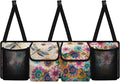 CLOHOMIN Dragonfly Car Trunk Organizer SUV Trunk Organizer Dahlia Car Backseat Storage Bag with 4 Pockets Hanging Backseat Organizer with Adjustable Straps Auto Accessories