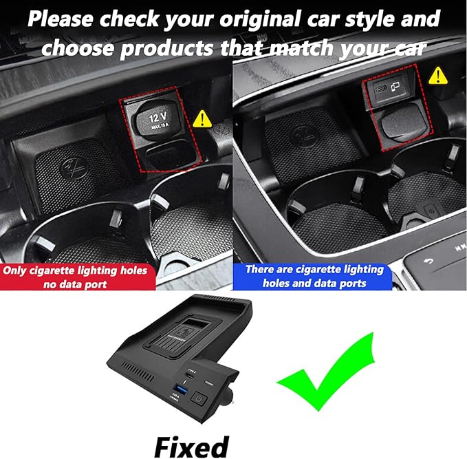 Wireless Charger for Mercedes-Benz E-Class E200 E260 E300 E320 E350 E400 (2016–2023), 15W Fast Charge Pad, Center Console Phone Station for Qi Devices