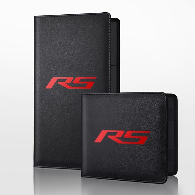 Annloysky Leather Car Registration and Insurance Cards Holder Compatible with Chevy Camaro RS Cars, Vehicle Glove Box Car Organizer with Magnetic Shut, Documents License for Camaro RS Owners