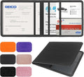 LumiMokki Car Registration and Insurance Holder, Leather Registration and Insurance Card Holder, Vehicle Glove Box Organizer - For Documents, Cards, License (Black)
