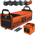 SugarFox 95L Car Trunk Organizer & Storage With 26L Ice Pack, Waterproof Foldable | Trunk Organizers for SUVs & Cars, Car Storage Organizer, Great Gift for Drivers (Orange-M004)