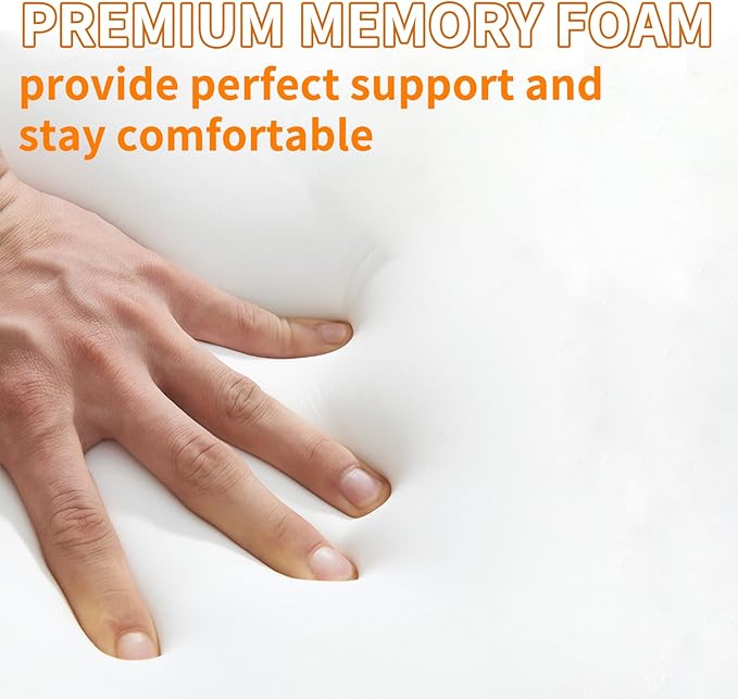 Car Seat Cushion - Memory Foam Car Seat Pad with Breathable Mesh, Relief Back Pain, Universal Fit, Easy to Install, Cushion Set for SUV/Truck Etc– Black