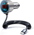 Car Charger USB C, 75W Metal 3-Port Super Fast Car Charger Adapter PD & QC3.0 Built-in 6ft Type C Coiled Cable for Samsung Galaxy S22/21 iPhone iPad Pro Pixel Android Phones
