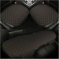 3PCS Set Car Seat Cushion for Front and Back Seat, 3D Soft Linen Breathable Auto Seat Cover, Comfort Non-Slip Rubber Bottom Universal for Most Cars (Black/Gold/3PCS)