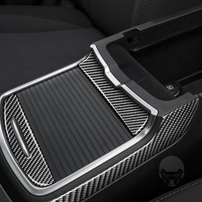 NVCNX Real Premium Carbon Fiber for Chrysler 300 Accessories 2015-2023 2016 2017 2018 2019 2020 2021 2022 S/C/Limited/Touring Car Center Console Sliding Drawer Cover Interior Trim Sticker Decal 5PCs
