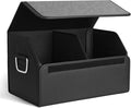 JEYODA Suede Leather Trunk Organizer, Large Capacity Soft Car Organizers and Storage,foldable,with lip, for Car SUV/Jeep/Sedan/Home/Camping (Grey,Big)