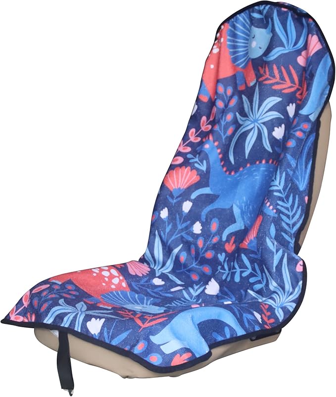 nbnhxnff Sweat Towel Car Seat Cover Protector Front Seats for Gym Workout, Running, Swimming, Beach and Hiking, Waterproof Universal Seat Cover for Car, Trucks, Van & SUV (Dinosaur, 1pcs Front Seat)