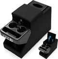 Center Console Between Seat Organizer for Minivans,SUVs,with Dual USB Charging & Phone Holder and Drawers for Minivan&SUVs, Middle Van Floor Console Organizer Storage Box Black with Locking