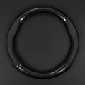 gunhunt 1 Pack Car Breathable Steering Wheel Cover, Carbon Fiber Non-Slip Steering Wheel Protector, Wear -Resistant Steering Wheel Sleeve, Four Seasons Universal Steering Wheel Set (Black #Circular)