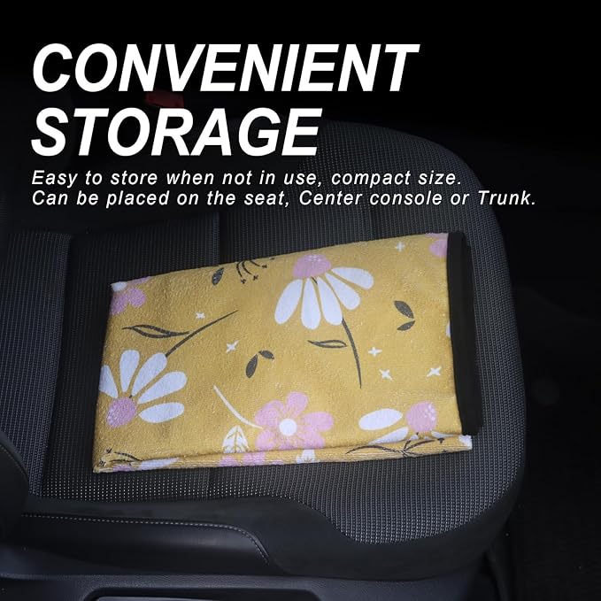 nbnhxnff Sweat Towel Car Seat Cover Protector Front Seats for Gym Workout,Running,Swimming,Beach and Hiking,Waterproof Universal Seat Cover for Car,Trucks,Van & SUV(Yellow Chamomile,1pcs Front Seat)