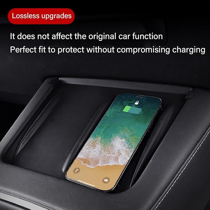 Pissente Anti Slip Car Charging Mat, Seamless Installation, Enhanced Charging Safety, Easy to Clean, Effective Mobile Phone Fixation, Silicone Phone Charger Holder, Replacement for Dust