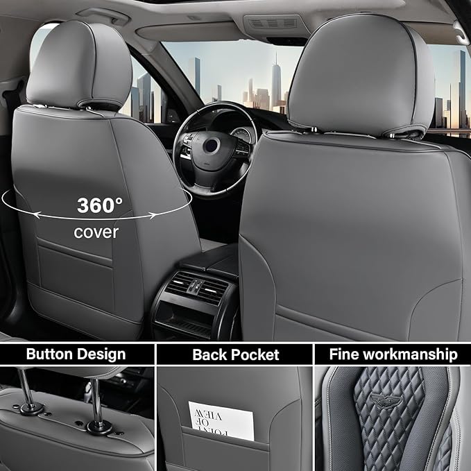 Coverado Car Seat Covers Front Pair, Front Seat Covers, Automotive Car Seat Cover, Car Seat Cushion, Car Seat Covers Front Seats, Car Seat Protector 2 Pack Universal Fit Most Cars