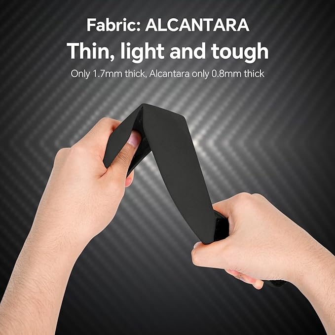 PAUUOOA 2 Piece Alcantara Steering Wheel Cover - Split Sport Design for D & O Shape Wheels, Soft Touch · Anti-Slip Grip · All Season Comfort · Durable Luxury Material for Performance Cars