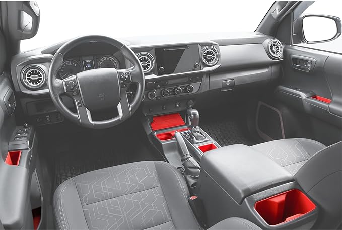 bgucar Interior Silicone Liner Insert Custom Fit for Tacoma 2016-2023, Silicone Organizer Tray for Tacoma Gen 3rd Crew Cab only - Fully Covered - for Tacoma Accessories