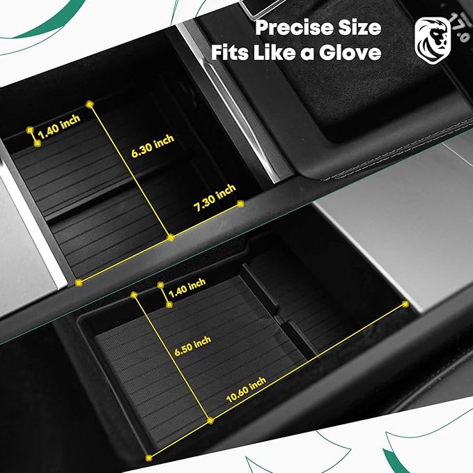 YHTAUTO Center Console Organizer Compatible with Tesla Model Y Juniper 2025 2026(Premium & Performance),Tesla Model 3 Highland 2024 2025 2026, TPE Hidden Storage Box, Car Storage Organizer Accessories