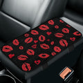 CLOHOMIN Red Kiss Lips Car Center Console Cover Fashion Car Arm Rest Cushion Flannel Auto Console Covers Fluffy Armrest Cover Auto Accessories for Most SUV Van Truck