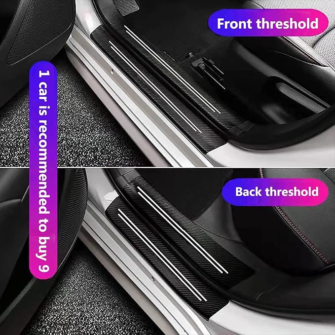 TACOPETS Door sill Protector,Door sill Scratch Protection (Suitable for Most car Models),Anti-Scratch Protection Strips（9PC）