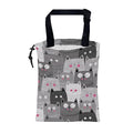 KXWQTRDD Car Garbage Bag Cute Grey Cats Drawstring Car Trash Bag Hanging for Back Seat with Adjustable Buckle Canvas Vehicle Trash Can Easy-to-Install