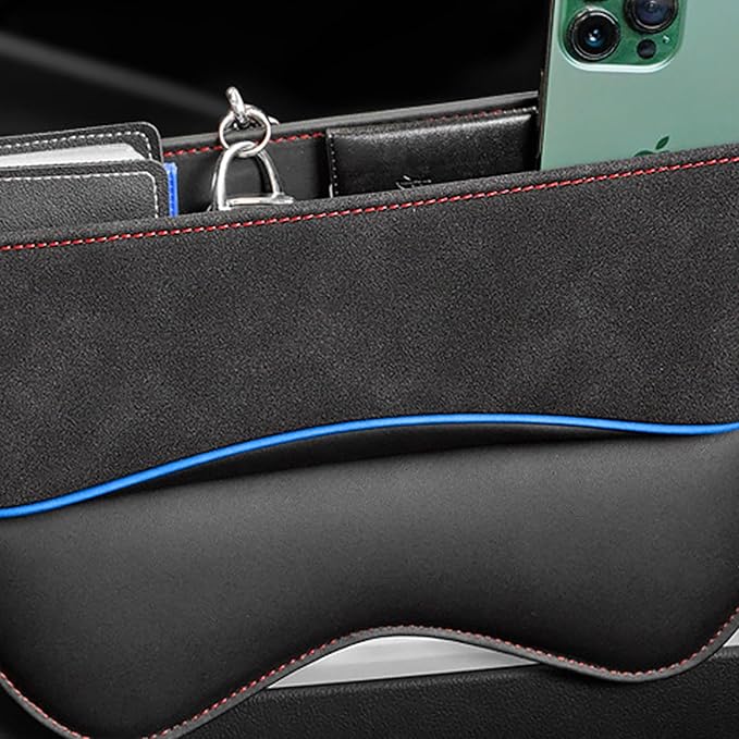 Sonhomay Car Seat Gap Filler Organizer, Leather Car Console Organizer Front Seat, Car Console Side Storage Box for Cell Phone Glasses Key Card, Car Seat Side Organizers Car Interior Accessories