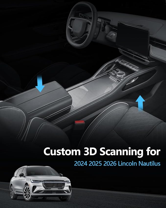SKTU 2PCS for 2024-2026 Lincoln Nautilus Center Console Organizer for 2024-2026 Lincoln Nautilus (Premiere/Reserve/Black Label) Console Tray & Lower Console Tray 2024 2025 2026 Nautilus Accessories