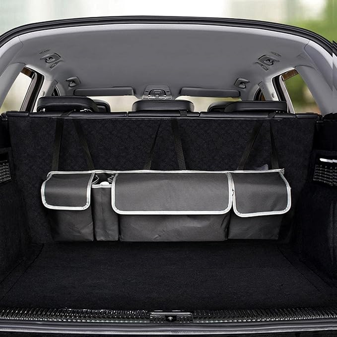 N/A/A /A Car Trunk Organizer, Car Trunk Organizer Collapsible Backseat, Backseat Trunk Organizer for SUV & Car - Hanging Organizer Foldable Cargo Storage Bag
