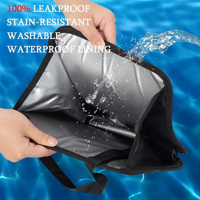 Car Trash Can, Foldable Hanging Multipurpose Vehicle Garbage Bag for Seat Console, Waterproof Collapsible Auto Interior Trash Bin Storage Organizer, Universal for Truck SUV RV (Small)